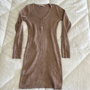 Tan long sleeve Abercrombie knit dress